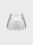 【Final Sale】Sleated PU Plain Short Skirt