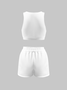 Activewear Basic Plain Top With Pant Two-Piece Set