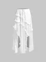 【Final Sale】Ruffles Slit Plain Maxi Skirt