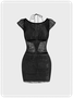 Lace Up Cut Out Plain Top With Skirt Matching Set