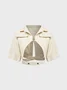 Cotton Cut Out Shawl Collar Plain Short Sleeve Jacket