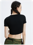 Y2K Black Hotfix rhinestone Basic Top T-Shirt
