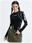 Street Black Patchwork Bodysuit