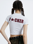 Y2K Crew Neck Tight Text Letters T-Shirt
