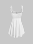 【Final Sale】Lace Backless Spaghetti Plain Short Dress