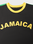 【Final Sale】Jersey Jamaica Crew Neck Color Block Short Sleeve T-Shirt