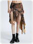 Y2k Brown Slit Bottom Skirt