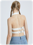 Y2k White Belt Backless Top Tank Top & Cami
