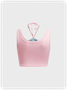 Y2k Pink Hotfix rhinestone Color block Top Tank Top & Cami