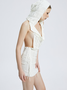 【Final Sale】Texture Fabric Backless Hoodie Plain Sleeveless Short Dress
