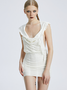 【Final Sale】Texture Fabric Backless Hoodie Plain Sleeveless Short Dress