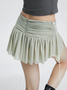 Y2k Gray Sleated Side slit Bottom Skirt