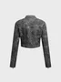 【Final Sale】PU Stand Collar Long Sleeve Jacket
