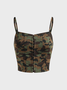 【Final Sale】Twill Cargo Patchwork Camo Top With Skirt Two-Piece Set