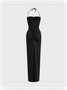 Split Strapless Plain Maxi Dress