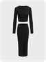 Plain Top With Skirt Two-Piece Set