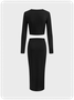 Plain Top With Skirt Two-Piece Set
