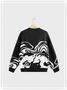 Crew Neck Skull Long Sleeve Sweater