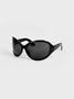 Plastic Oval Frame Plain Sunglasses