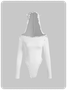 Lace Trim Hoodie Plain Long Sleeve Bodysuit