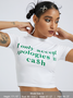 Crew Neck Text Letters Short Sleeve T-Shirt