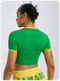 Jersey Jamaica Crew Neck Color Block Short Sleeve T-Shirt