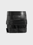 【Final Sale】PU Plain Short Skirt With Belt