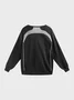 【Final Sale】Crew Neck Contrast Stitching Long Sleeve Sweatshirt