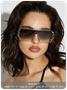 Square Frame Plastic Plain Sunglasses
