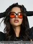 Plastic Oval Frame Plain Sunglasses