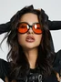 Plastic Oval Frame Plain Sunglasses