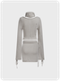 Knitted Cut Out Plain Top With Skirt Two-Piece Set