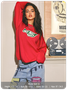 Crew Neck Text Letters Long Sleeve Sweater