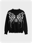 Knitted Crew Neck Butterfly Long Sleeve Sweater