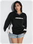 V Neck Color Block Long Sleeve Sweatshirt