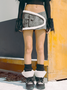 PU Ombre Cross Short Skirt