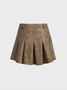 PU Tie-Dye Pleated Short Skirt