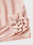 Rosette Blingbling Plain Top With Skirt Two-Piece Set