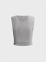 Mesh Crew Neck Text Letters Tank Top