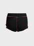 Inside-Out Overlock Color Block Straight Pants Shorts