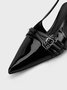 Pointed Toe After The Lacing Block Heel Strap Single Shoes