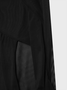 Mesh Split Plain Top With Skirt Two-Piece Set