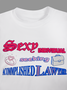 Crew Neck Text Letters Short Sleeve T-shirt