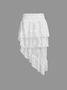 Lace asymmetrical design Lace Short Skirt