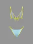 Cut Out Color Block Bikini