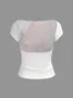 Backless Floral Short Sleeve T-shirt