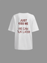 Jersey Crew Neck Text Letters Half Sleeve T-shirt