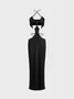 Cut Out Cross Neck Plain Sleeveless Maxi Dress