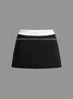 Jersey Color Block Mini Skirt