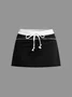 Jersey Color Block Mini Skirt